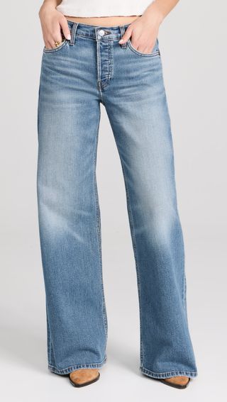 Mid Rise Wide Leg Jeans