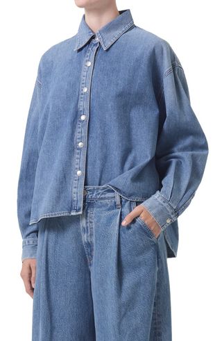 Aiden High-Low Denim Shirt