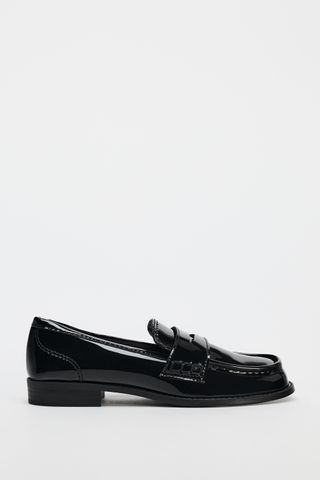 Faux Patent Leather Penny Loafers