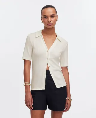 Madewell, Cutaway Hem Polo Top