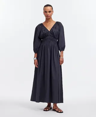 Madewell, V-Neck Balloon-Sleeve Maxi Dress