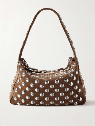 Khaite, Elena medium studded suede shoulder bag