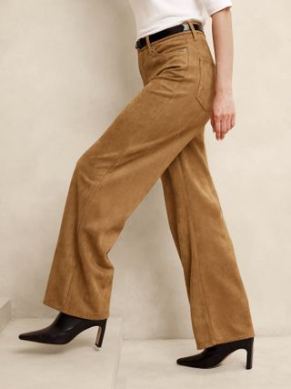 Banana Republic Factory Ultra High-Rise Wide-Leg Vegan Suede Pant