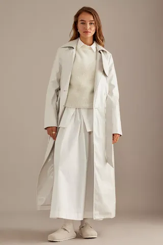 By Anthropologie High-Shine Trench Coat