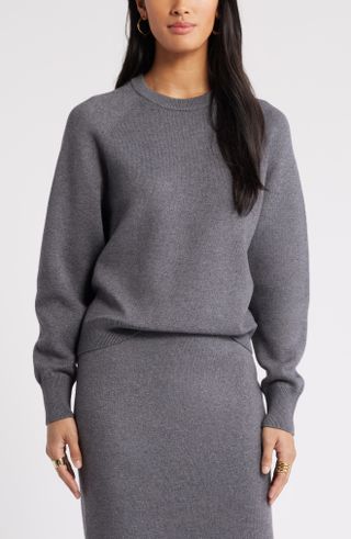 Nordstrom, Raglan Sleeve Cotton & Cashmere Crewneck Sweater