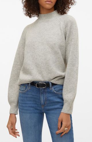 Leaf Mock Neck Sweater