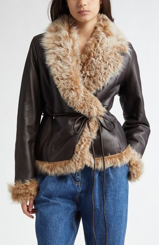 Moss Genuine Shearling Coat