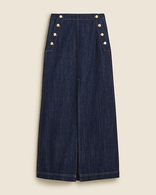 Denim Sailor Maxi Skirt