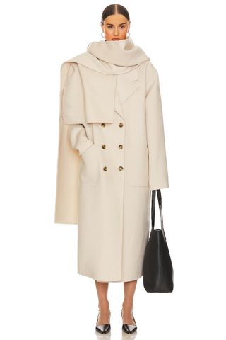 Manteau Avec Foulard Amovible Oversized