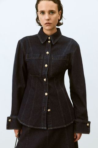 Waisted Denim Shirt