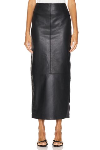 Leather Column Skirt