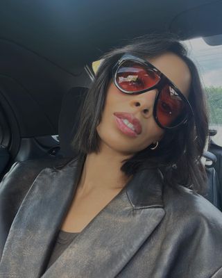 Rochelle Humes with straight bob haircut