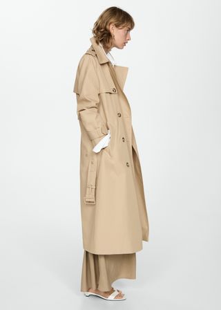 Double-Breasted Cotton Trench Coat