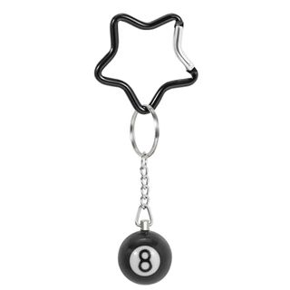 Triworks Cute Keychain for Women, Silver Star Key Chain 8 Ball Keychain Purse Handbag Backpack Bag Charms Key Chain Present Accessories for Girls