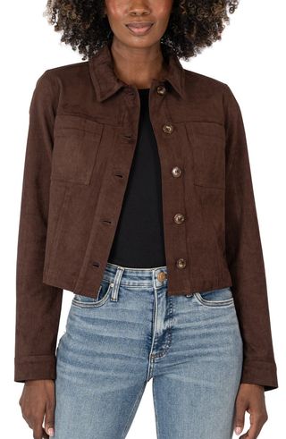 Matilda Crop Faux Suede Jacket