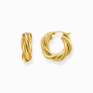 Thomas Sabo, Gold-Plated Hoop Earrings in Intertwined Design