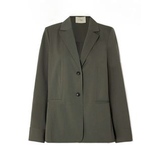 Paneled Wool-Blend Twill Blazer