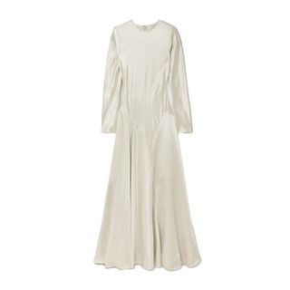 Abadia, Yara Paneled Hammered-Satin Gown