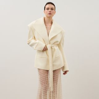 Karen Arcanjo, Short Ecru Wool Coat