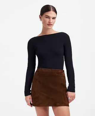 Madewell, Alexa Chung for Madewell Suede Mini Skirt