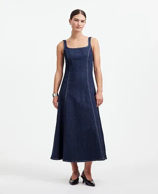 Madewell, Alexa Chung for Madewell Denim Tank Midi Dress in Pellson Wash