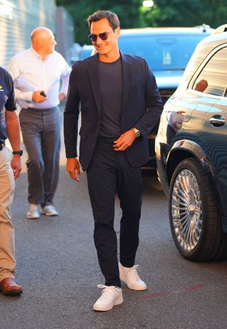 Roger Federer attends the US Open 2024 tournament