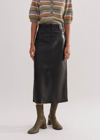 Leather Midi Skirt