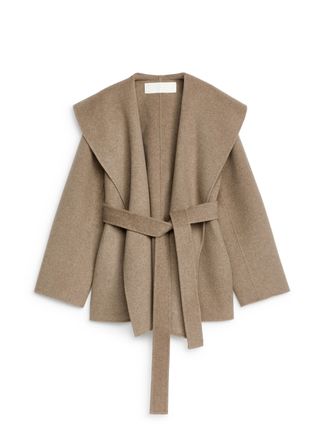 Double-Face Wrap Coat - Mole - Arket Gb