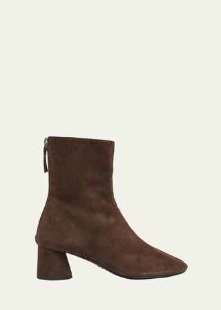 Glove Suede Block-Heel Ankle Boots