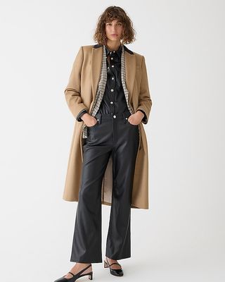 Slim Wide-Leg Pant in Faux Leather