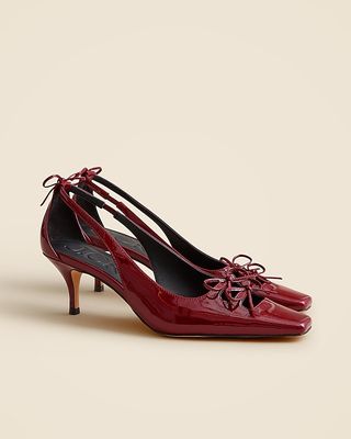 Pre-Order Leona Slingback Bow Heels in Patent Leather