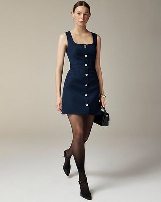 Sofia Sleeveless Dress in Structured Wool