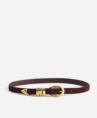 Madewell, Triple Metal Keeper Belt in Chocolate Raisin