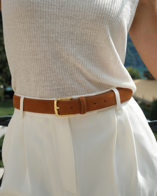 Aureum Collective, No. 4 Camel Suede & Gold Belt