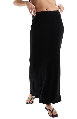 Bias Cut Woven Maxi Skirt