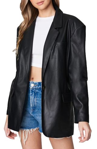 Faux Leather Blazer