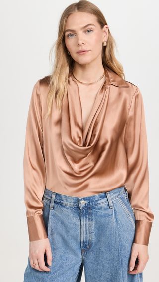 Lotus Cowl Neck Blouse