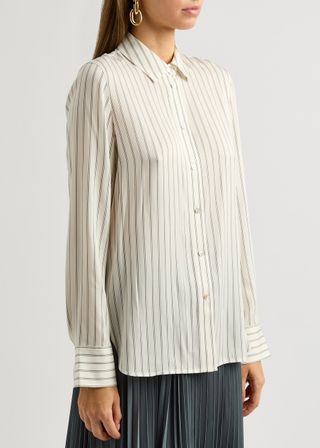 Striped Stretch-Silk Shirt