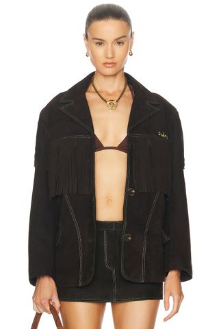 For Fwrd Suede Fringe Jacket