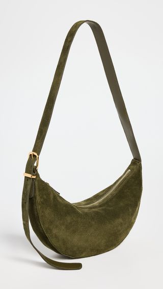 Suede Essentials Crescent Sling Crossbody Bag