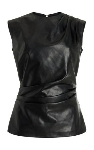 Wynter Draped Faux-Leather Top