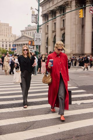 woman with animal print bag