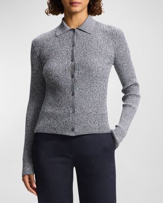 Bleecker Cotton Marled Rib Cardigan