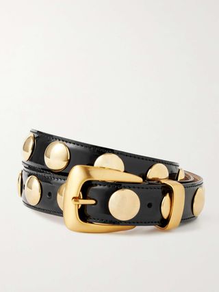 Benny Studded Patent-Leather Belt