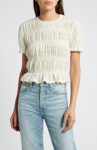 Shirred Lace Top