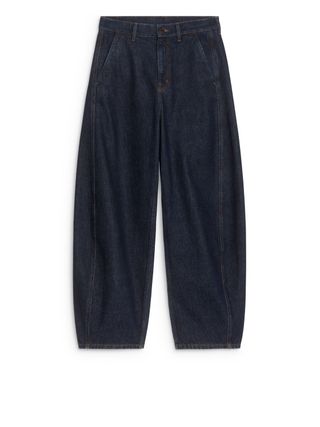 Barrel-Leg Jeans - Dark Blue - Arket Gb