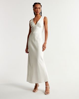 Plunge Cowl Back Maxi Dress