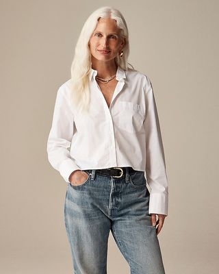 Cropped Button-Up Shirt