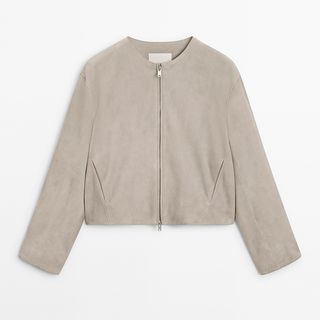 Massimo Dutti, Cropped Suede Jacket