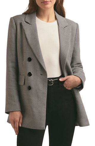 The Phoebe Houndstooth Double Breasted Blazer